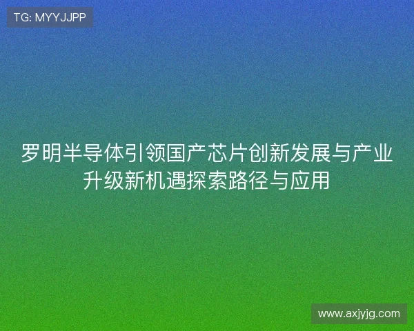 罗明半导体引领国产芯片创新发展与产业升级新机遇探索路径与应用